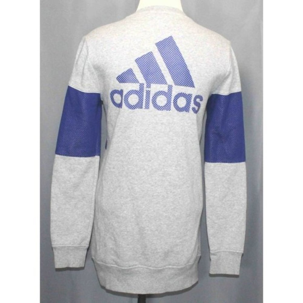 Adidas Mesh Trim Fleece Sweatshirt CF0299 Women's Size Small 8-10‎  EXCELLENT - Picture 3 of 4